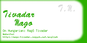 tivadar mago business card