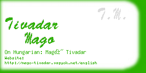 tivadar mago business card